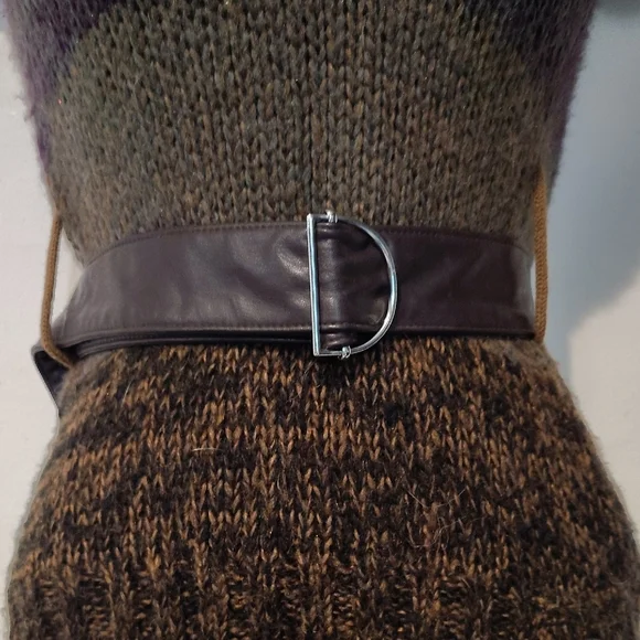 Derek Heart Brown and Purple Cowl Neck Sweater *Belt Not Included* - Picture 9 of 13
